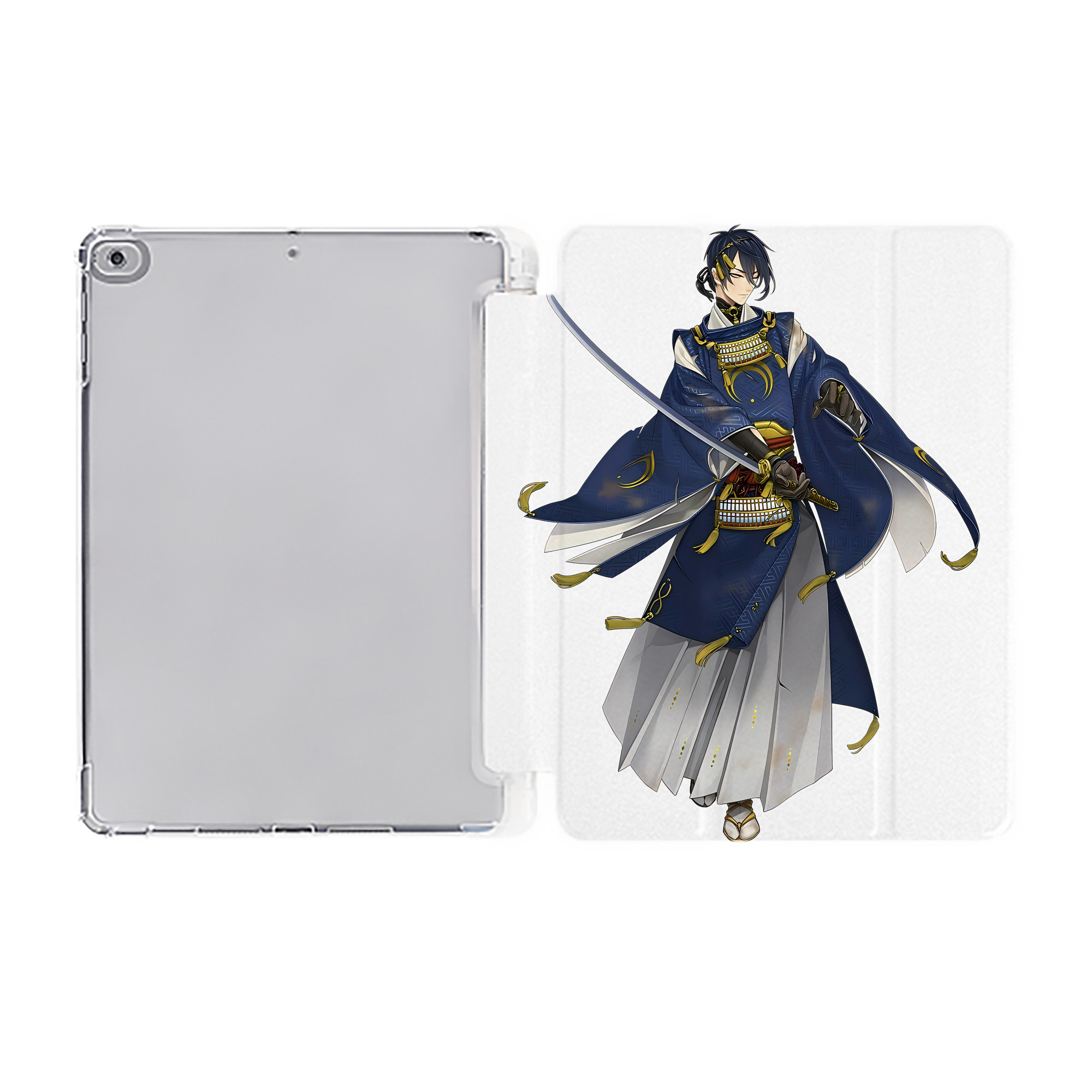 （画像用） 刀剣乱舞 Touken Ranbu IPad ケース ペン収納付き 三つ折りスタンド PUレザー×シリコン 対応機種9.5/10.5/10.9インチ